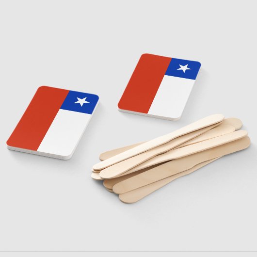 チリ国旗を掲げたハンドファンのセット ハンドファン (組立なし)