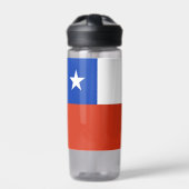 チリ国旗を掲げた水瓶 ウォーターボトル (正面)