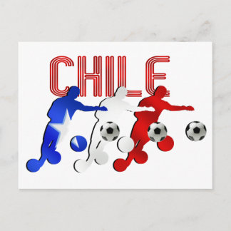 チリ国旗サッカー選手サッカーチームの贈り物 ポストカード