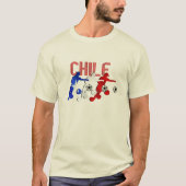 チリ国旗サッカー選手サッカーチームの贈り物 Tシャツ (正面)