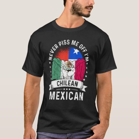 チリ国旗メキシコ育ユーモア市民プライド Tシャツ (正面)