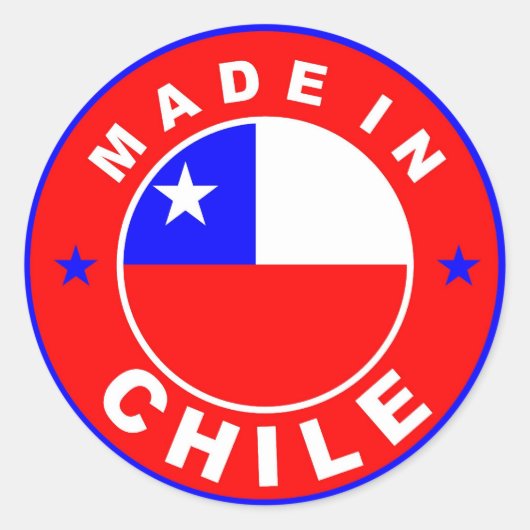 チリ国旗商品ラベル丸で作られる ラウンドシール (正面)