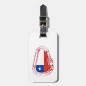 チリ国旗登山カラビナー ラゲッジタグ (正面縦)