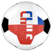 チリ国旗青白色赤三色愛国  サッカーボール (回転)