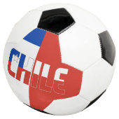 チリ国旗青白色赤三色愛国  サッカーボール (3/4)