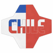 チリ国旗青白色赤三色愛国  サッカーボール (フラット)