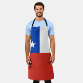 チリ国旗 エプロン (着用した状態)