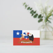 チリ国旗・コート・オブ・アームズ、チリ国旗 名刺 (スタンド正面)