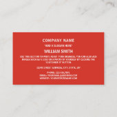 チリ国旗・コート・オブ・アームズ、チリ国旗 名刺 (裏面)