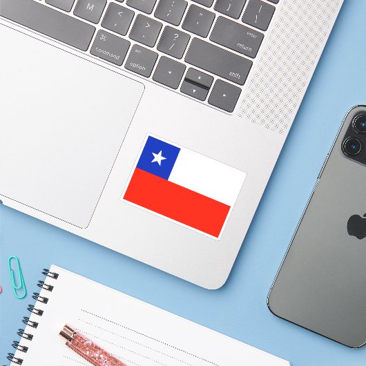 チリ国旗 シール (ノートパソコンとiPhone)