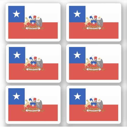 チリ国旗 シール (正面)