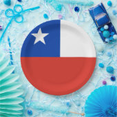チリ国旗 ペーパープレート (パーティー)