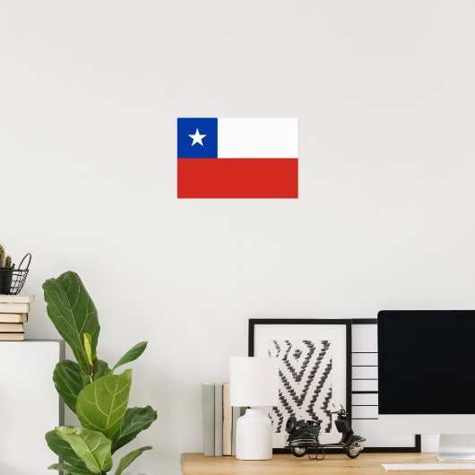 チリ国旗 ポスター (ホームオフィス)