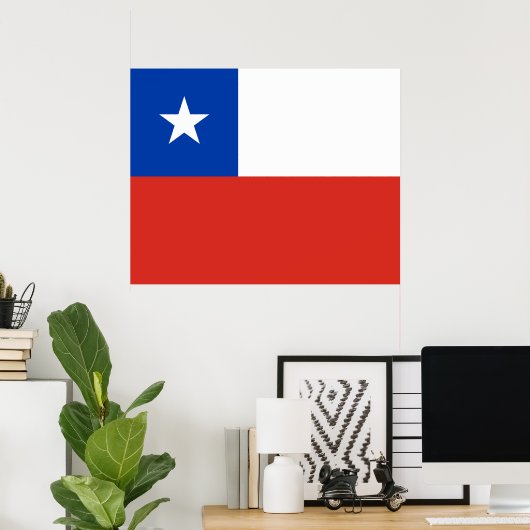 チリ国旗 ポスター (ホームオフィス)