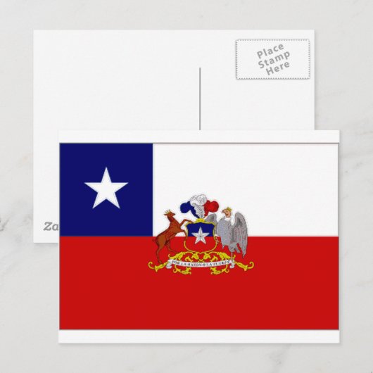 チリ国旗 ポストカード (正面/裏面)