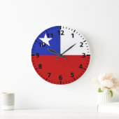 チリ国旗 ラージ壁時計 (ホーム)