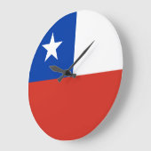 チリ国旗 ラージ壁時計 (傾斜)