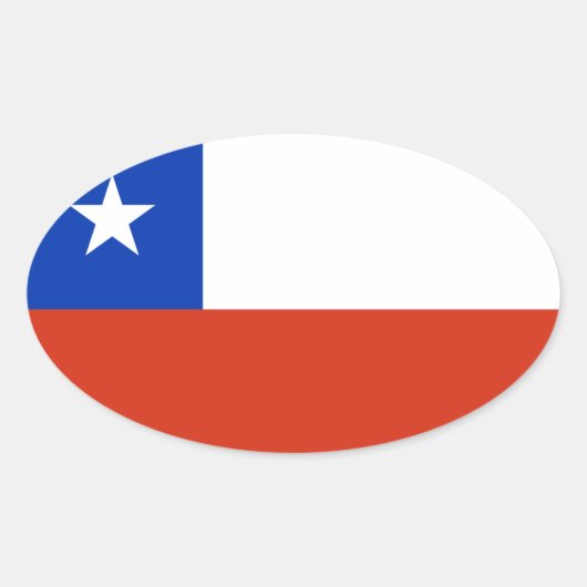 チリ国旗 楕円形シール (正面)
