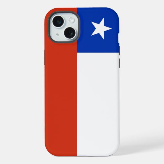 チリ国旗iPhone 15 Plusケース iPhoneケース (裏面)