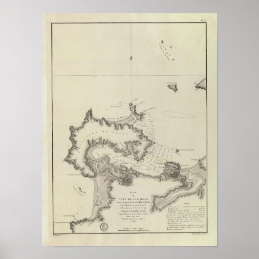 チリ地図 ポスター (正面)