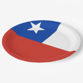 チリ愛国国旗 ペーパープレート (アングル)
