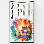 チリ料理カウボーイ1 (豆または豆なし) 横断幕 (縦)