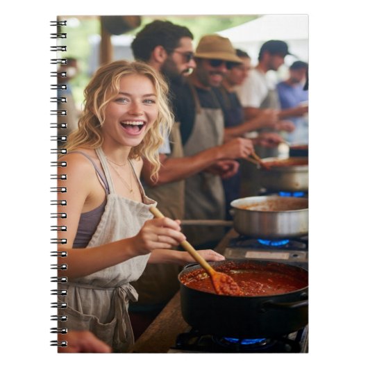 チリ料理コンテスト写真カスタマイズ ノートブック (正面)
