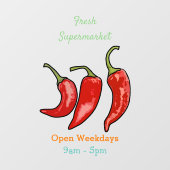 チリ漫画イラストレーション ウィンドウサイン (シート)