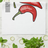 チリ漫画イラストレーション キッチンタオル (折り畳み)