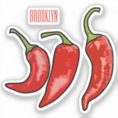 チリ漫画イラストレーション シール (正面)