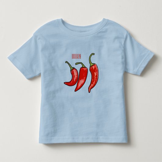 チリ漫画イラストレーション トドラーTシャツ (正面)
