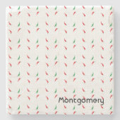 チリ点々のあるペッパー模様 ストーンコースター (正面)