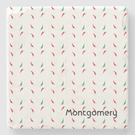 チリ点々のあるペッパー模様 ストーンコースター (正面)