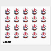 チリ英国チリ国旗 ラウンドシール (シート)