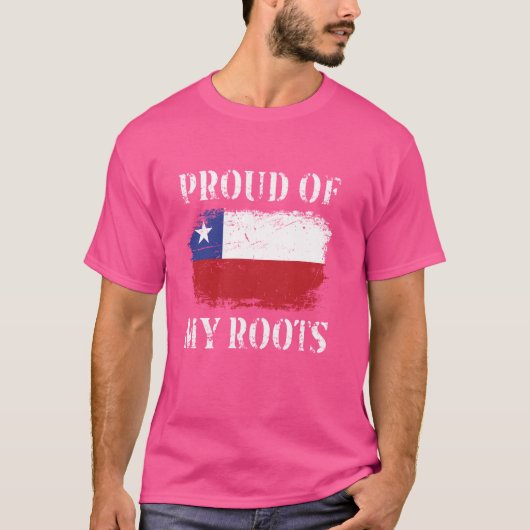 チリ誇りを持ったルーツ・チリ国旗 Tシャツ (正面)