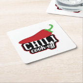 チリ調理師オフ スクエアペーパーコースター (アングル)