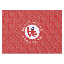 チリ赤恋パーソナライズされた国旗 テーブルクロス