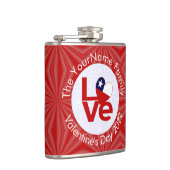 チリ赤恋パーソナライズされた国旗 フラスク (右)