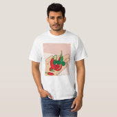 チリ辛い食品野菜ホットペッパー Tシャツ (正面フル)