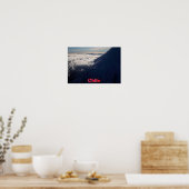 チリ飛んでいるーのオソルノ火山の上空 ポスター (キッチン)