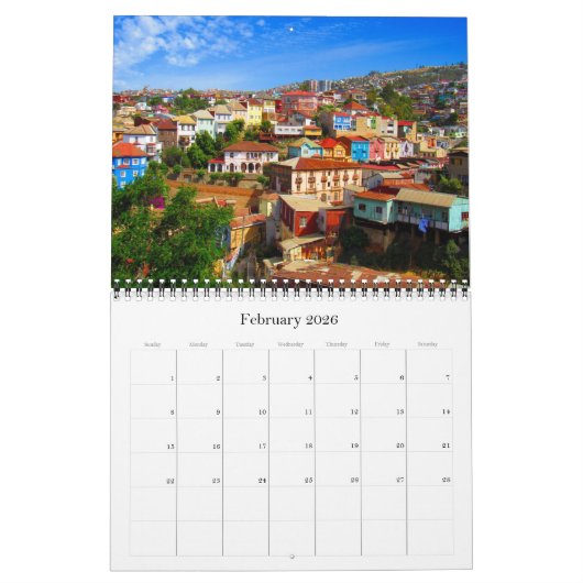 チリ2025 カレンダー (2月 2026)