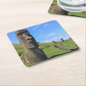 チリ、イースター島 スクエアペーパーコースター (アングル)