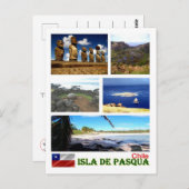 チリ – イースター島 – モザイク –  ポストカード (正面/裏面)