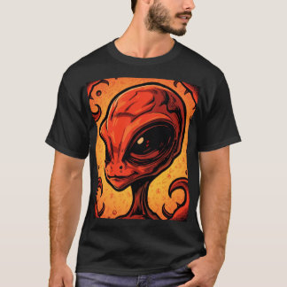 チリ エイリアン - スパイシーで面白いフードアート Tシャツ