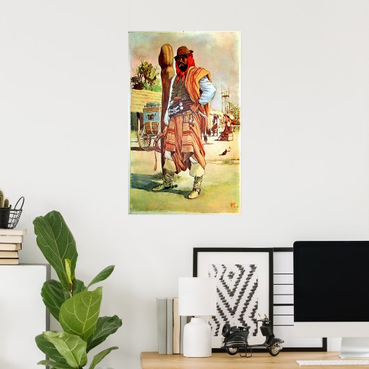 チリ、ガウチョス、仮装の男伝統的。 ポスター (ホームオフィス)