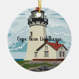 チリ，ケープホルンライトハウス セラミックオーナメント