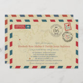 チリ/シアトルWA USA Airmail | ウェディング 招待状 (正面/裏面)