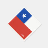 チリ&チリ国旗のパーティーファッション/スポーツファン スタンダードカクテルナプキン (角)