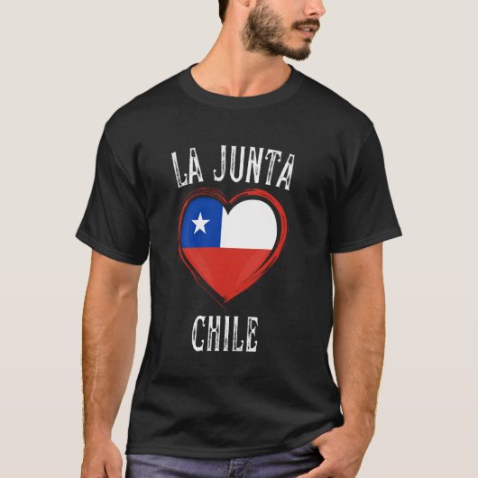 チリ ハート ラフンタ市 フラグ Tシャツ (正面)