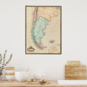 "チリ/パタゴニア： 1862 – 詳細地図… ポスター (キッチン)